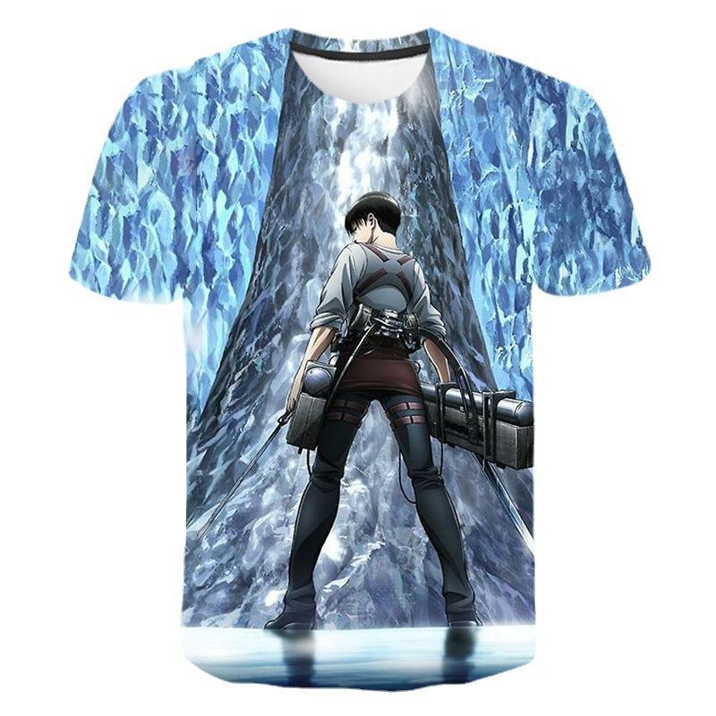 Fashion Attack on Titan 3D Printed T-Shirt, Anime Graphic Tee, Lightweight Polyester Breathable Casual Streetwear Clothes
