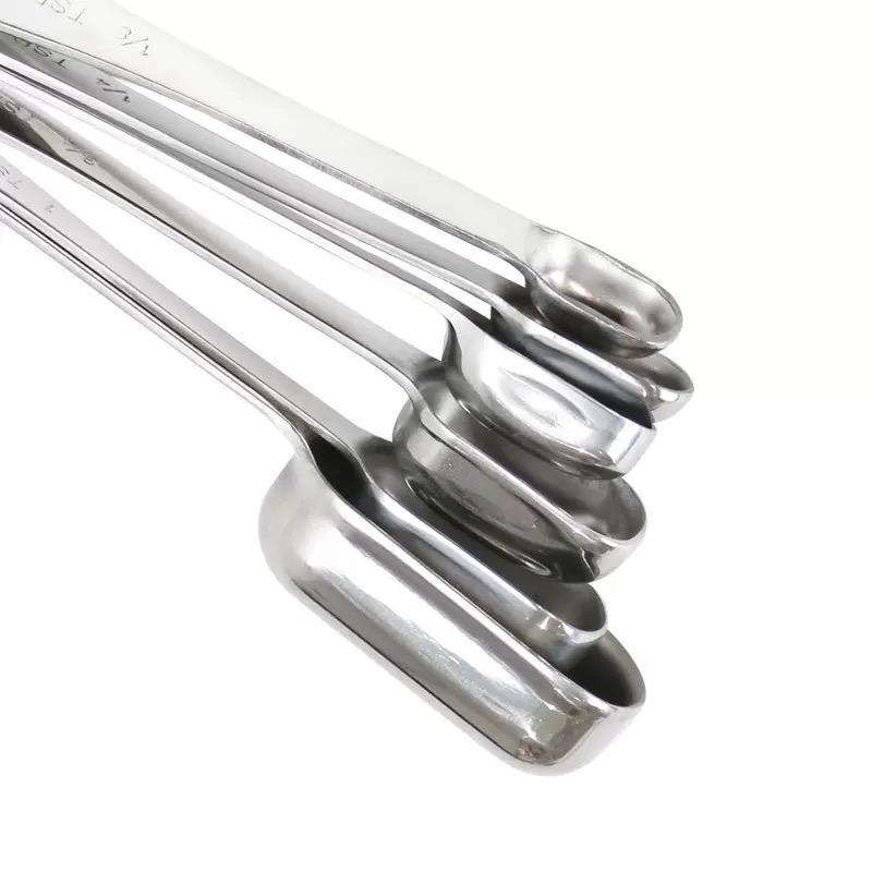 Small Household Baking Scale Cylinder Measuring Cup and Spoon Stainless Steel Pull Flower Cup Metal Material