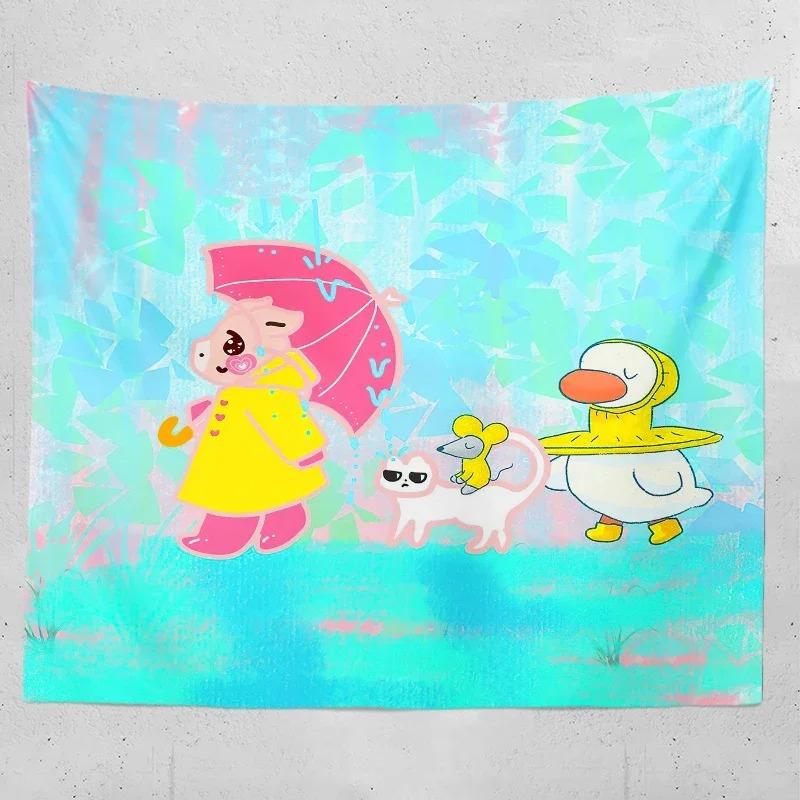 Cartoon Duck Decorative Tapestry Home Wall Living Room Office Decorative Tapestry