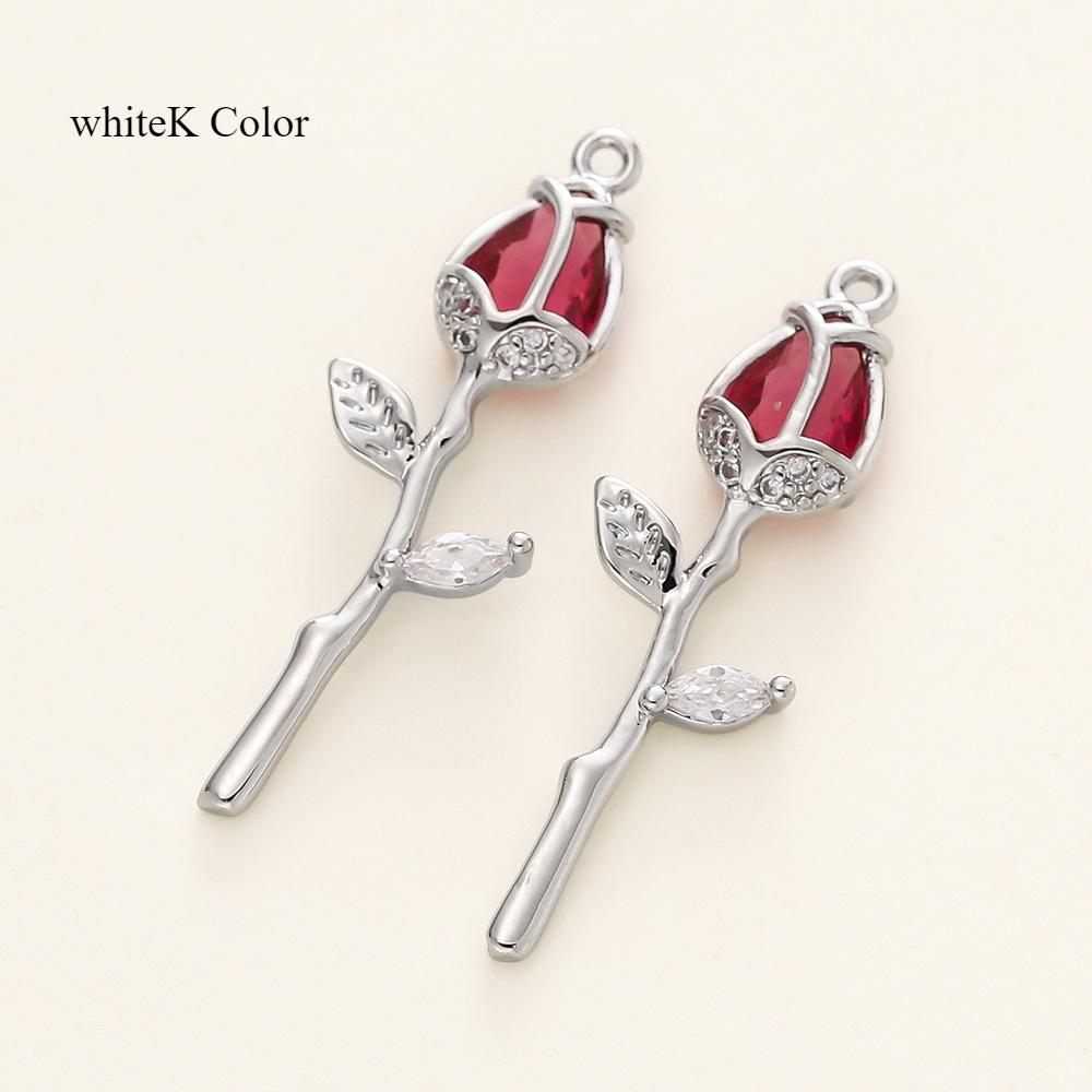 

Кулон из розового циркония, маленький кулон из розового золота, аксессуары для самостоятельного изготовления 4 pcs/pack