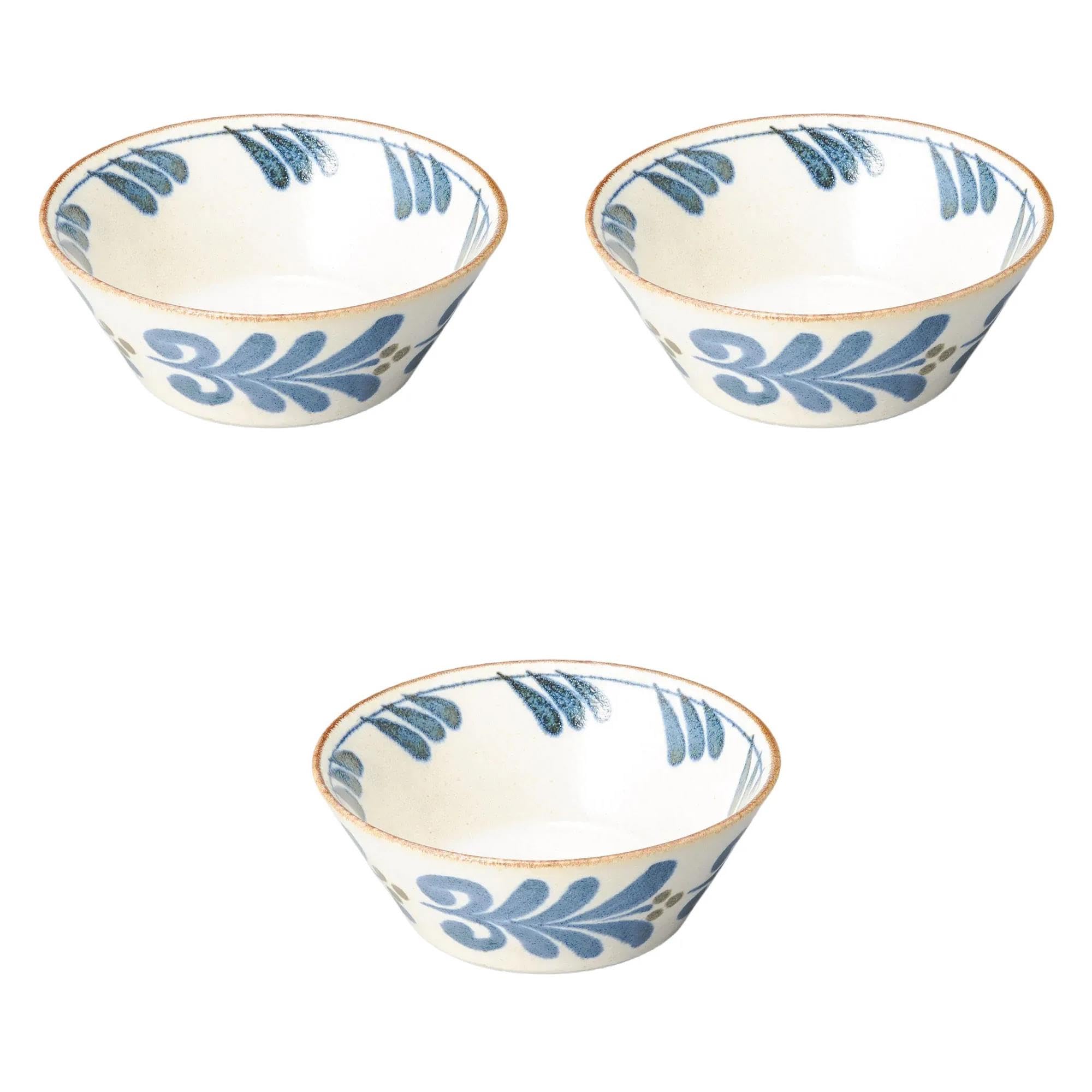 

Set of 3 Ryukyu Sammai Round Bowls x Small Bowls by Setomonohonpo Buds, 4.0mm [13.5 5.2cm]