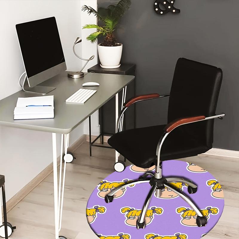 

1pc Annoyed Sticker Pattern Round carpet, Made of Polyester,Perfect for Decorating Office Chairs, Living Rooms,fplt129 80cm by 80cm