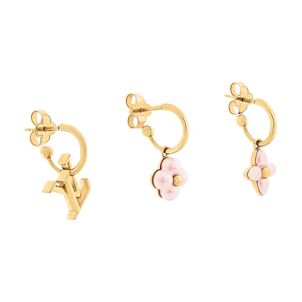 Louis Vuitton Floral Pattern Metal Earrings Women earrings Rose-Gold M02987