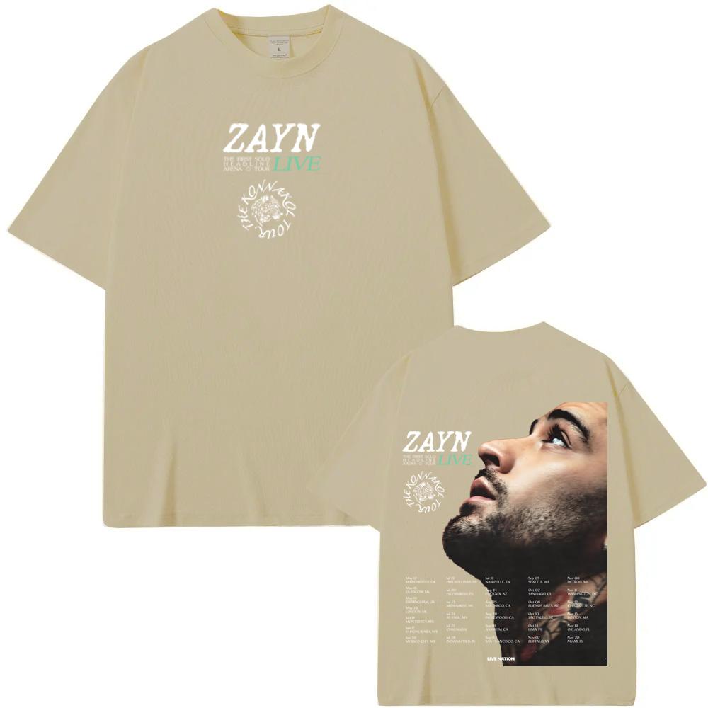 Camiseta Zayn Malik Cantante THE KONNAKOL TOUR Camiseta Manga Corta Mujer/hombre 100% Algodón Gótico Casual Camiseta