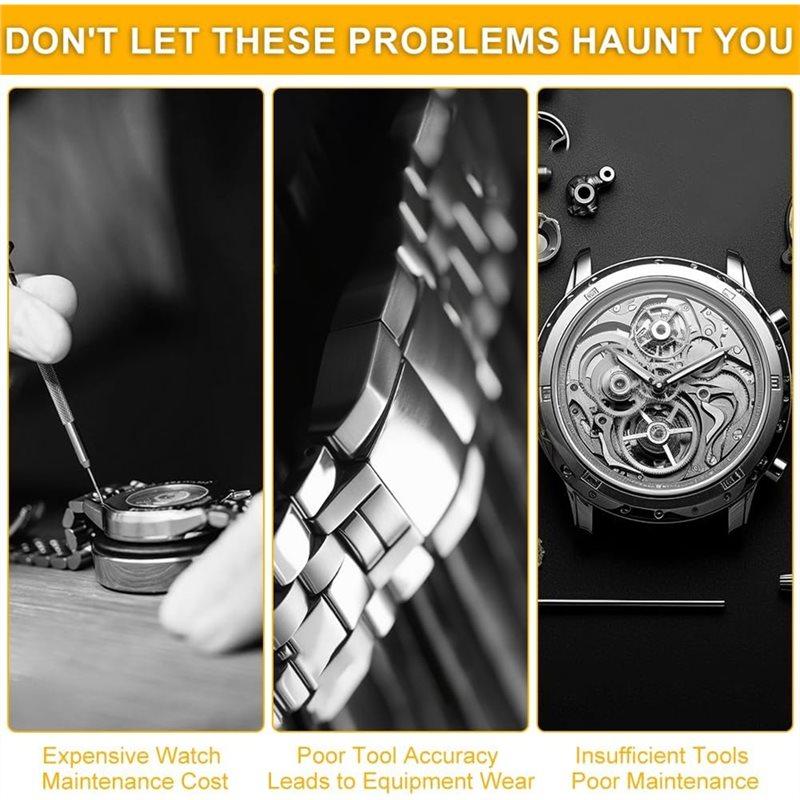 ABGR-21-In-1 Watchmaker Maintenance Tool Kit, Includes 18 Molds& Pry Tools For Back Case Cover Open/Close, For Watch Repair