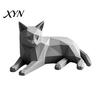 Cute Shelf Accents for Living Room 3D Printed Geometric Cat Figurine, Minimalist Desktop Sculpture Lovers, Small Desk Ornaments Lovers Nordic
