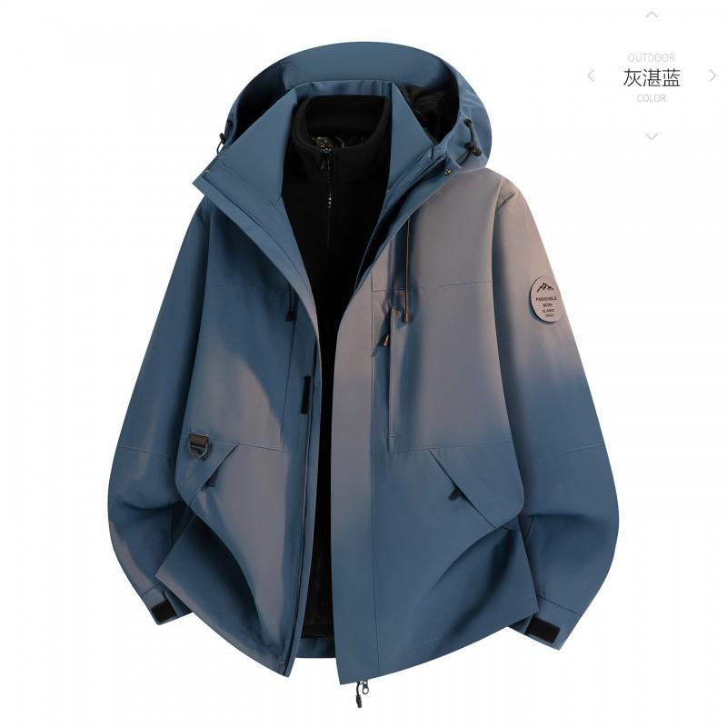 3-in-1 Waterproof Windproof Hiking Jacket With Removable Fleece Liner Men Women Outdoor Trekking Camping