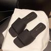 Cool Slippers Women's Outer Wear 2025 Spring New Simple and Versatile Women's Square Head Flat Bottom Non-slip Beach One-word Slippers