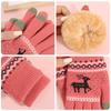 Touchscreen-Handschuhe Damen Winterstand Samt verdickt Kältebeständig Hirschwolle Warm Gestrickte Handschuhe