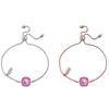 Ingjuu Bracelet Cushion Cut Women's Slide Chain Crystal Pink