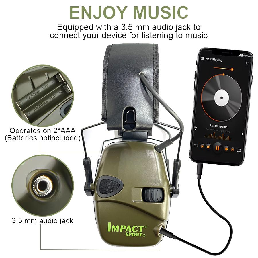 Outdoor Sports Anti-noise Impact Sound Amplification Electronic Shooting Earmuff Tactical Hunting Hearing Protective Headset