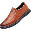Polyurethane solid sole men's shoes spring men's leather breathable casual shoes soft sole casual shoes non-slip dad shoes