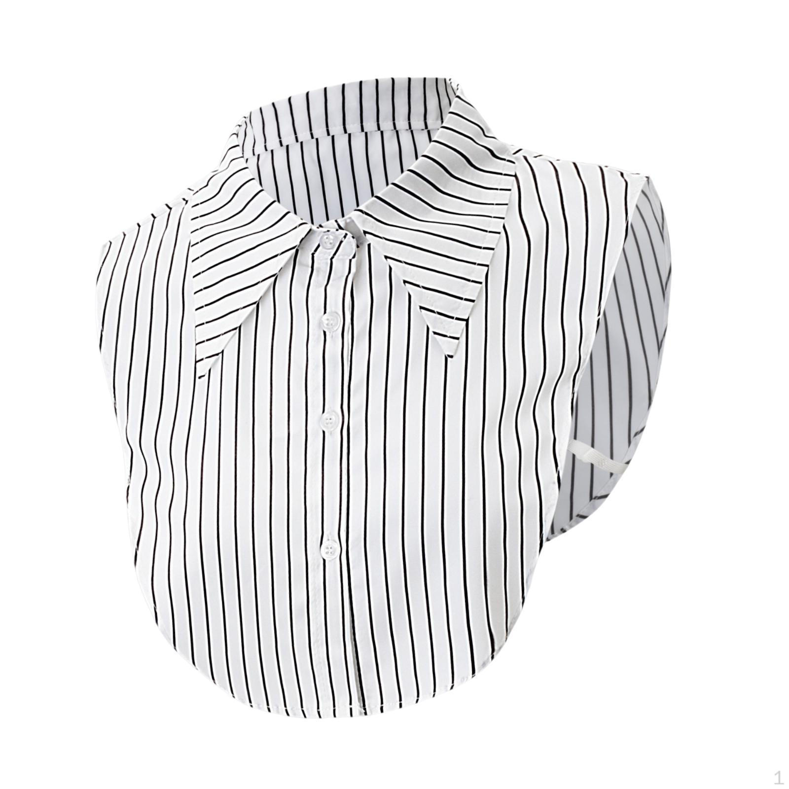 

Поддельные аксессуары для шеи Легкая в носке рубашка-половина White Striped