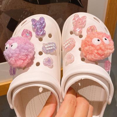 DIY Candy Color Plush Ball Shoes Charms for Croc Furry Ball Cute Croc Charms Designer Lovely Croc Accessories All-match Hot Sale