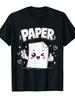 Unisex T-shirt Halloween Paper Scissors Rock Matching Cute Paper Costume T-Shirt