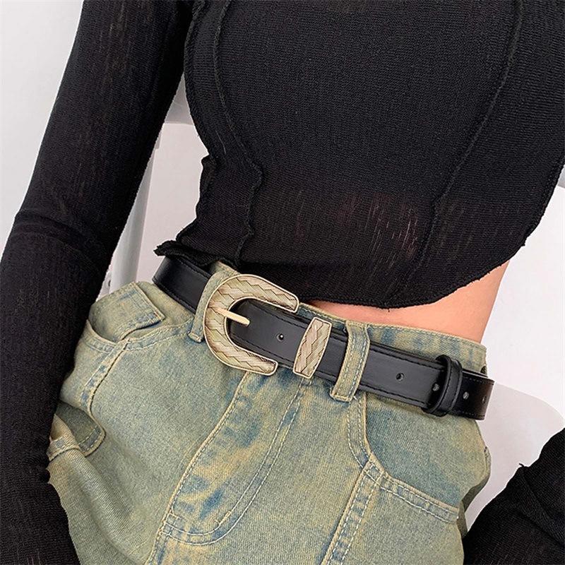 Bling Sequin Belts For Women Girl Fashion Pu Leather Belts Western Cowboy Y2K Retro Jeans Skirt Decor Waistband