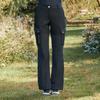 CHALLENGER Women'S Woven Mix Cargo Pocket Bootcut Padded Pants Black