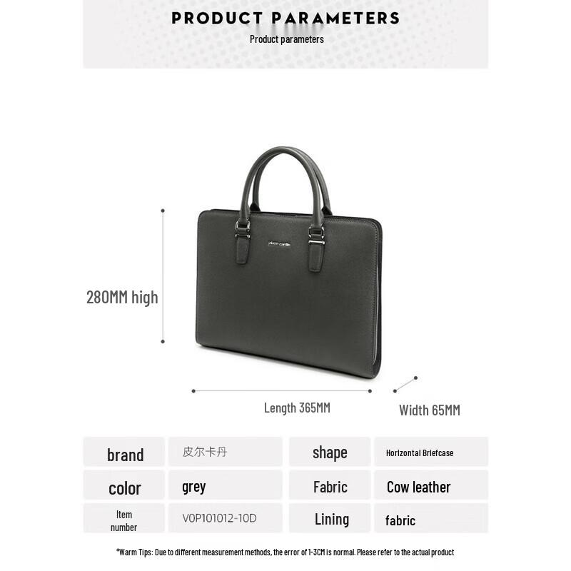 Pierre Cardin Men's Leather Business Laptop Briefcase