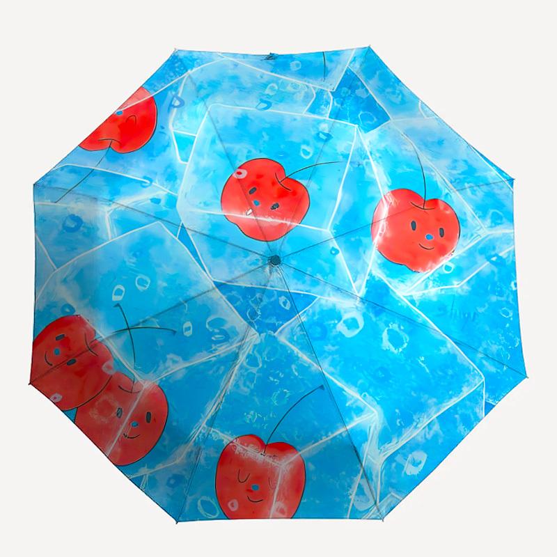 

1pc Summer Cooler Automatic Open/close Folding Umbrella, Compact Portable Travel Umbrella, Perfect Birthday/Christmas, Cute Umbrella, Durabl
