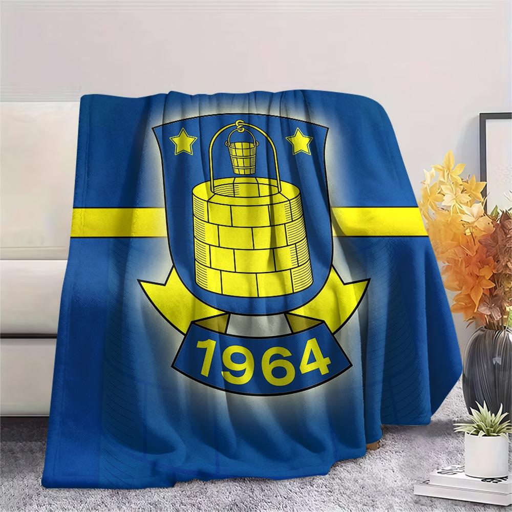 Brøndby IF  Print Flannel Blanket, High quality Comfortable for All Seasons, Home Decor, Warmth and Comfort