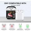 AirPods 1&2 Case Cover with Keychain for Apple AirPods 1st/2nd Generation, Rugged TPU Soft Protective Cover, Black Red