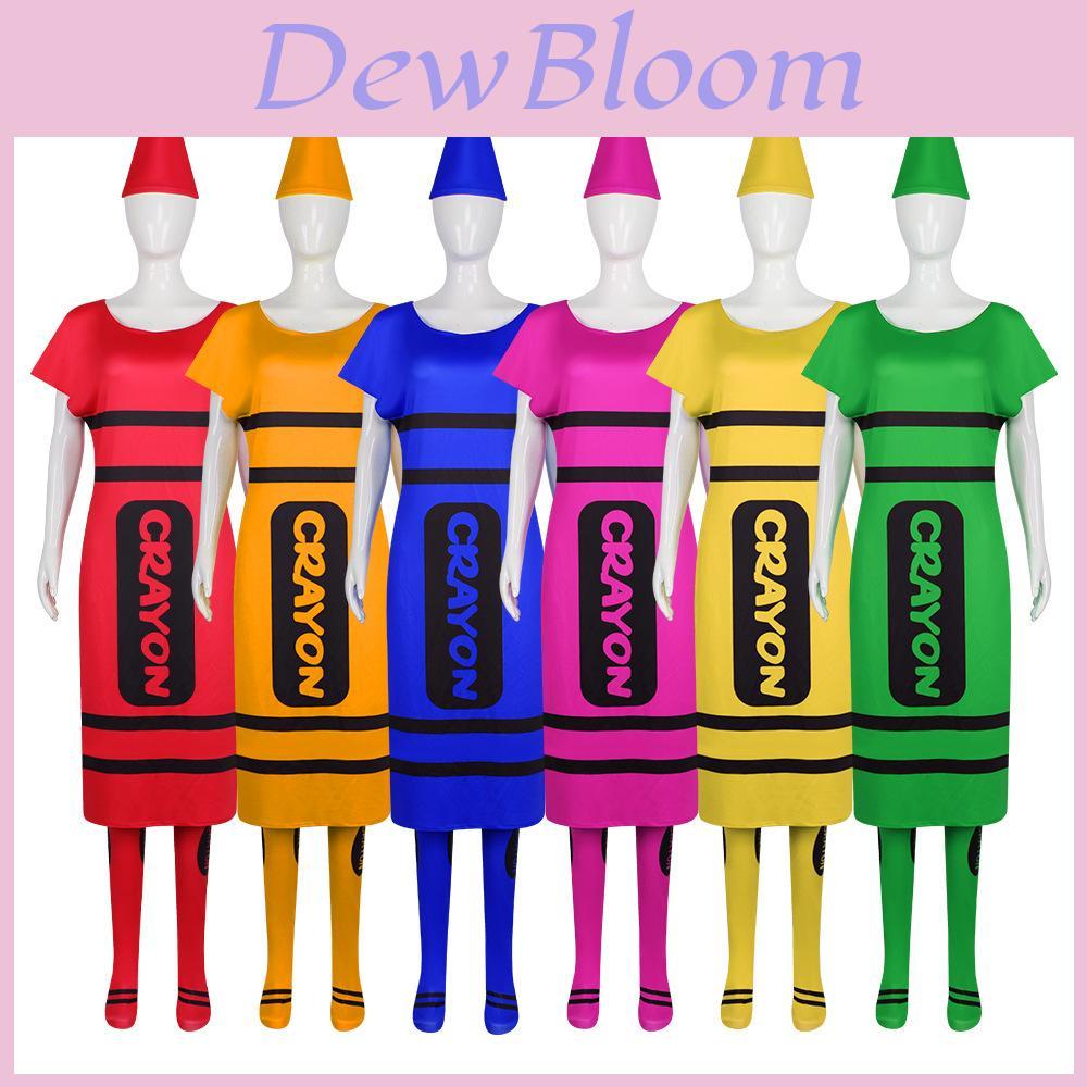 Costume da Cosplay Matite Colorate Per Adulti Con Tessuto in Poliestere Per Feste di Halloween