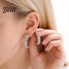 Two-tone Earrings 1 Pair Women C-Ring Shape Ear Buckle Design