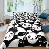 Panda Duvet Cover Cute Cartoon Animal Bedding Set Green Bamboo Print Comforter Cover Lovely Wild Animal Panda Bedspread Cover