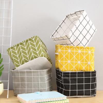 Faltbarer Aufbewahrungskorb mit Griffen Wasserdicht Großes Fassungsvermögen Baumwolle Leinen Bedruckt