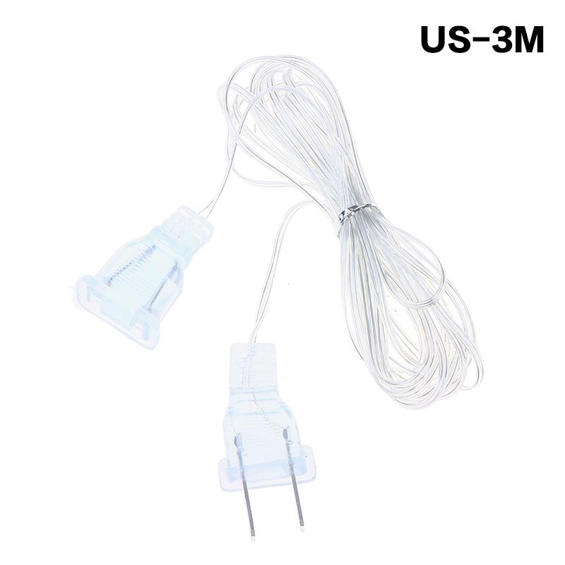3M/5M EU US Plug Extender Wire Light String Extension Cable Standard Power Extension Cord For Christmas LED String Light
