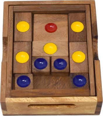 Small Sliding Puzzle, Wooden Game, Educational, Brain Training, Boxed Girl, Made In Thailand [Product]