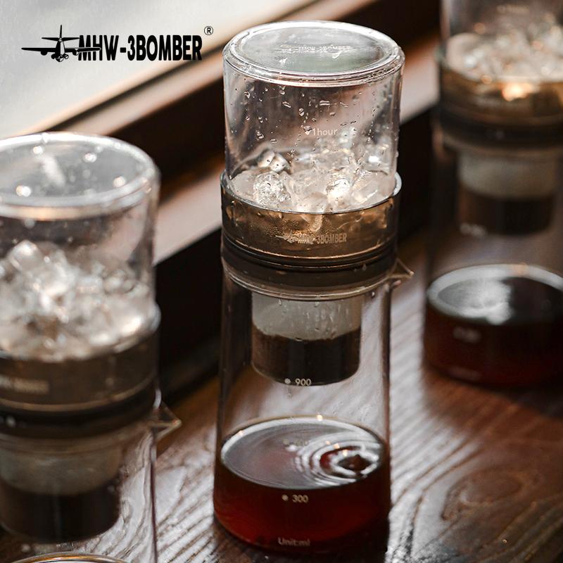 MHW-3BOMBER 600ml Cold Brew Coffee Maker 2-4 Cup Iced Coffee Pot with 100pcs Filter Paper 300 Mesh Fine Filters Camping Tools