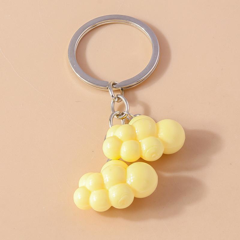 Cute Resin Canday Colors Cloud Keychain for Women Girls Rainbow Keyring Pendants Handbag Decor DIY Jewelry Accessories