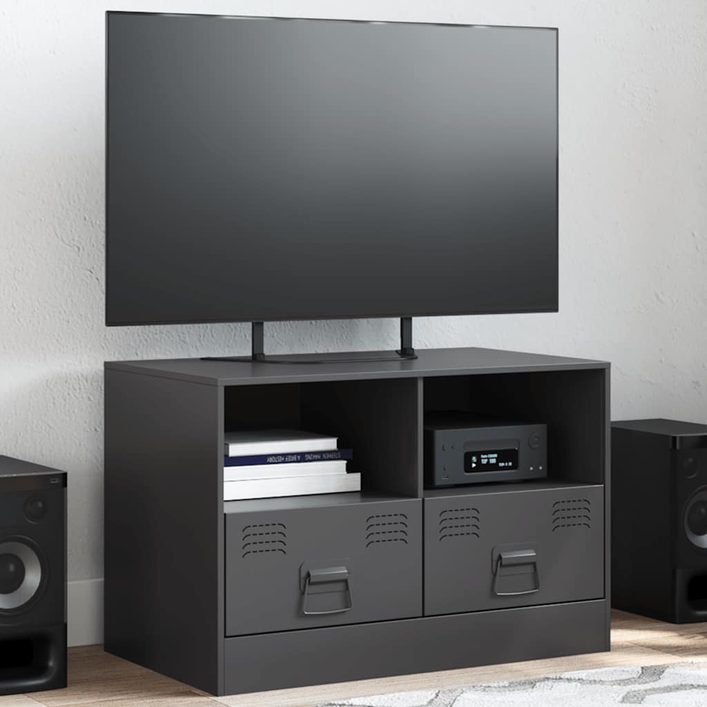 Vidaxl Szafka Pod Telewizor, Czarna, 67X39X44 Cm, Stalowa