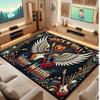 Music Theme Soft Crystal Velvet Rug Custom Name & Text Print Non Slip Floor Rug for Bedroom Living Room