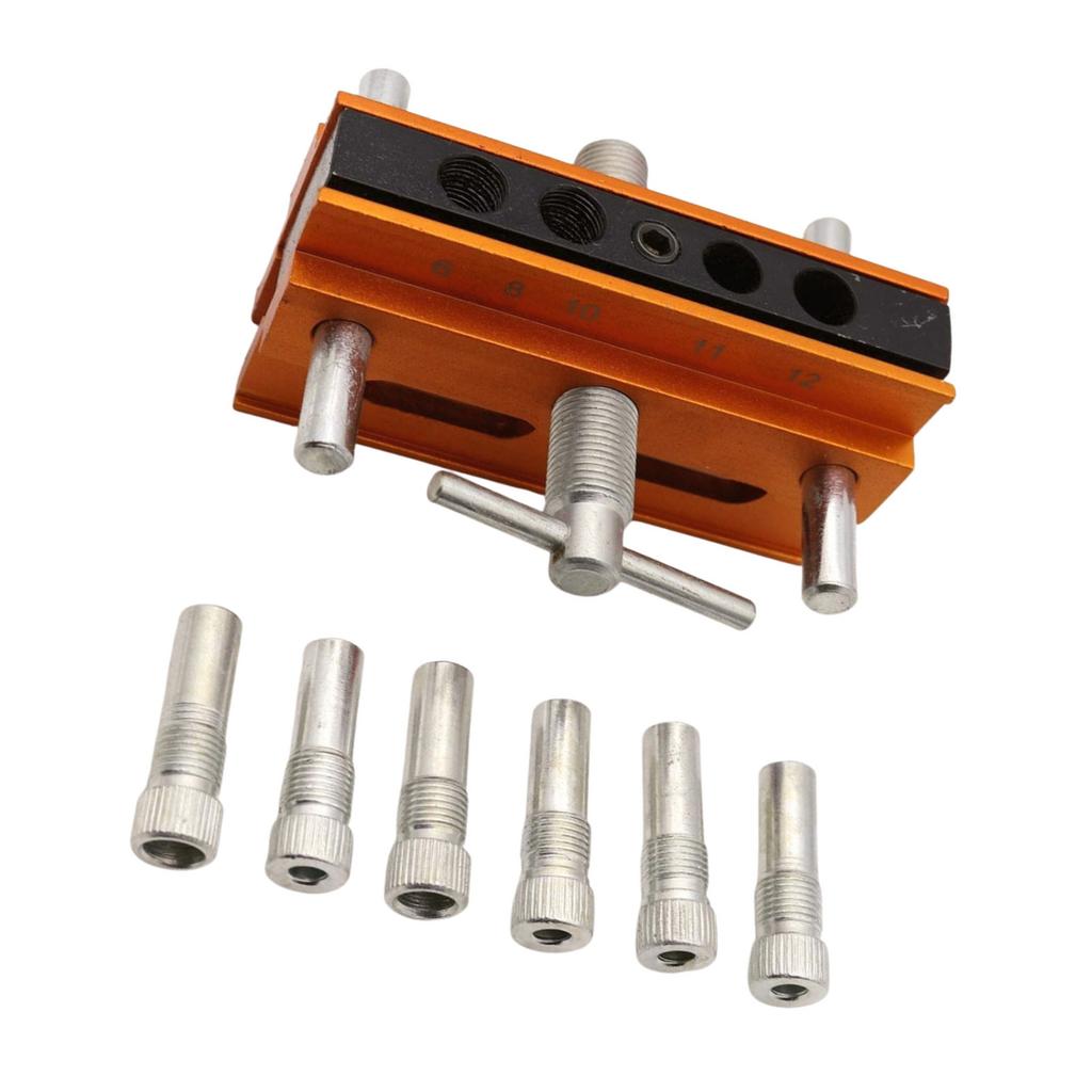 Self Centering Doweling Jig Kit Drill Jig For Straight Holes Biscuit Joiner Set With 6 Drill Guide Bushings Adjustable