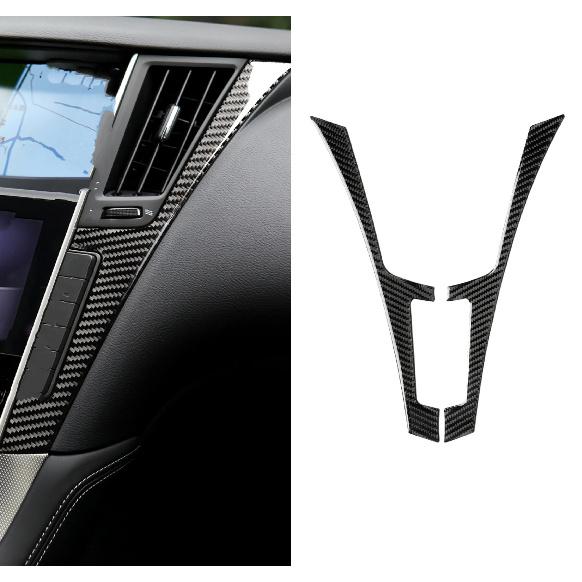 For Infiniti Q50 Q60 2013 2014 2015 2016 20172018  Interior Center Control Cover Sticker Trim Decoration Frame Carbon Fiber чёрный