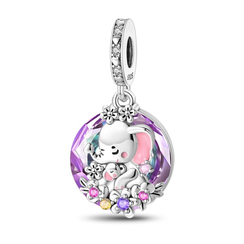 Charms Fit Pan Copper Elephant Squirrel Koala Sea Turtle Parent Child Series Sunflower Original Bracelets Diy Jewelry Gifts