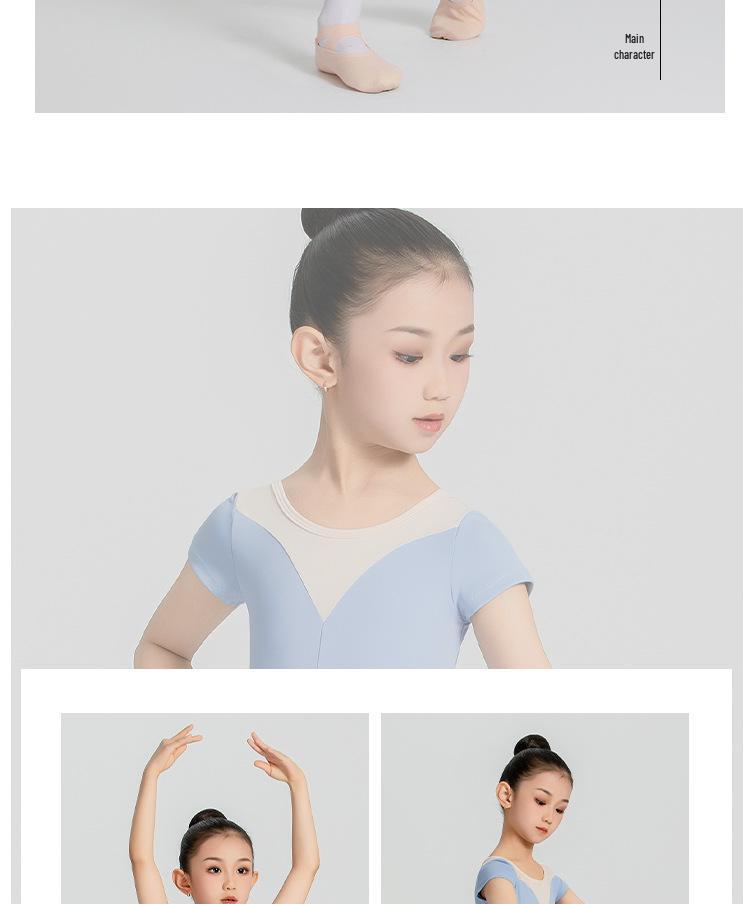 Kurzärmeliges Ballett- und Gymnastik-Tanzkleid für Kleinkind-Mädchen mit Trägerdesign