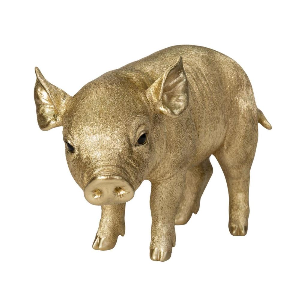 Ubia Golden x x 23 Garden Downward-Looking Piglet, 37.6 14.2 cm, Figurine, Animal, Decor, Pig, H15317-12