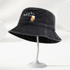 Fun Beer Cup Printed Outdoor Men's Washed and Used Fisherman Hat Basin Hat, Seasonal Universal Outdoor Travel Sun Hat