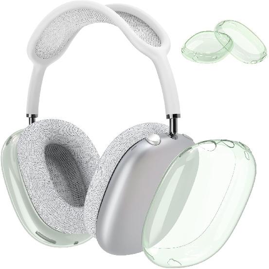 Case Cover for AirPods Max Headphones, Clear Soft TPU Earcup Cover for AirPods Max, Anti-Scratch Transparent Accessories Skin Protector for Apple