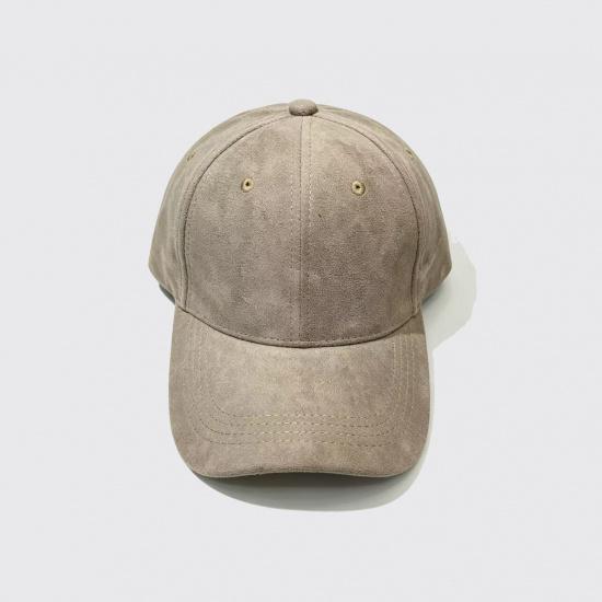 Simple, Basic Baseball Cap, Solid Color, Versatile, Provides Sun Protection and Warmth, Made of Faux Suede Material, Men's Style