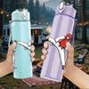 1PC Taekwondo Fighter Silhouette 750ml Color Plastic Sports Water Bottle Leakproof Flip Straw Lid Suitable for Sports Office Home Use