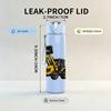 1PC Yellow Excavator Machine Pattern 750ml Color Plastic Sports Water Bottle Leakproof Flip Straw Lid Suitable for Sports Office Home Use