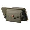 For iPhone 17 Pro Case Card Holder Kickstand PU Leather + PC Phone Cover with Mirror and Crossbody Lanyard