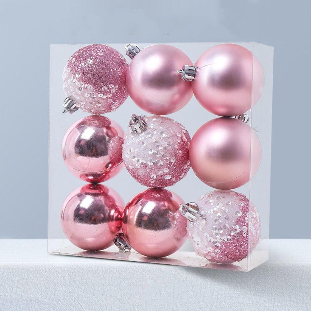 9pcs Creative Christmas Ball Set 6cm Hanging Ornament DIY Supplies Christmas Tree Pendant  Room