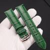 Ultrathin Genuine Leather Watch Strap Suitable for Cartier Santos Tank Solo Watchband Women Men's 12 - 22mm Green White Bracelet