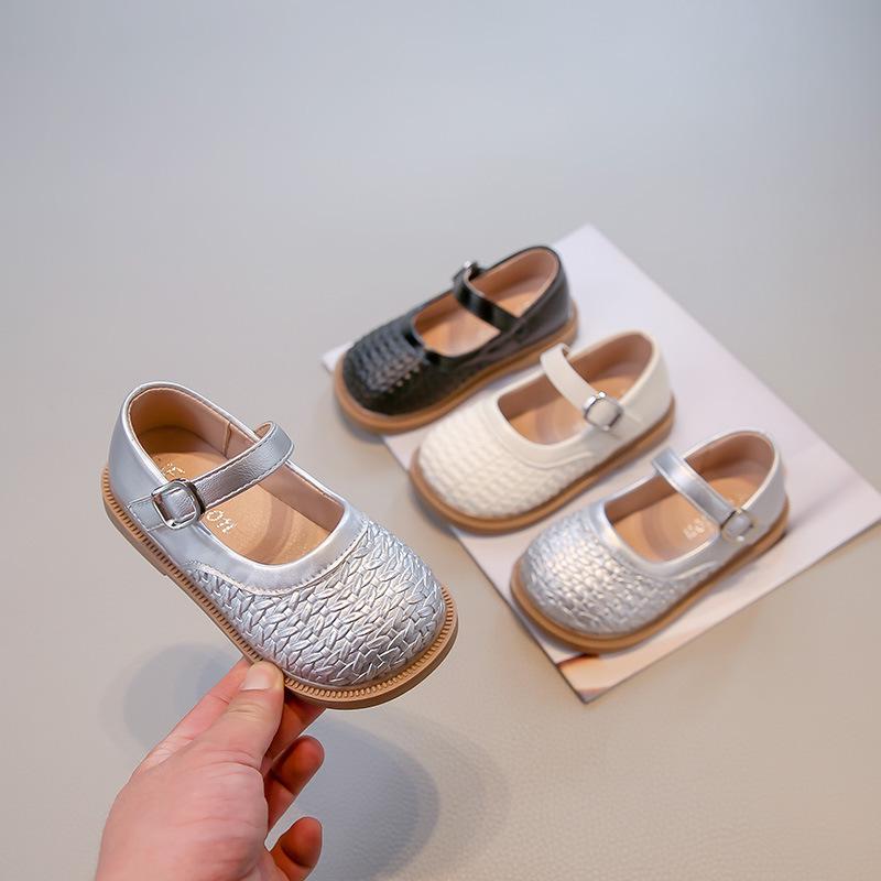 Girls' 2026 Spring Soft-Soled Leather Princess Loafers