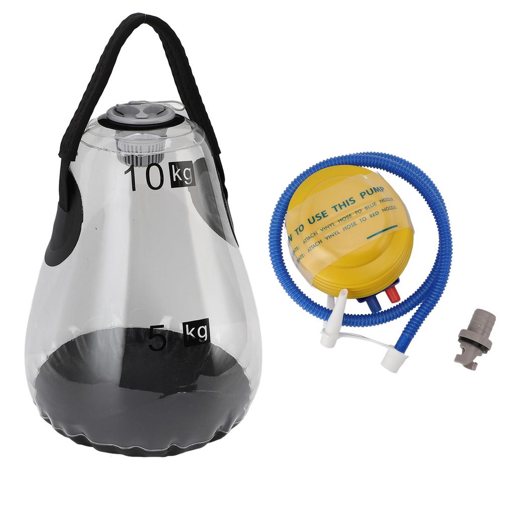 Inflatable Water Bag Dumbbell Transparent PVC Handheld Water Weight Bag for Home Gym Fitness Workout 10kg Capacity